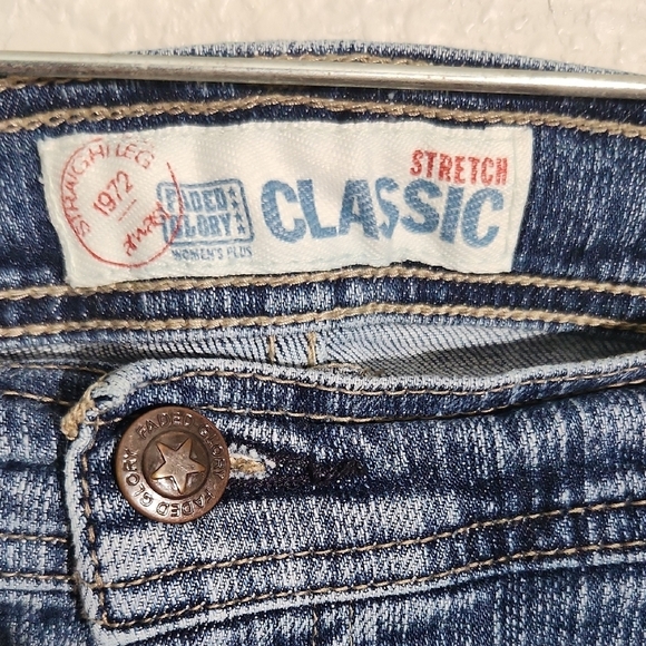 Faded Glory Jeans Plus Size 24W Blue Straight Leg Demin - Picture 2 of 11